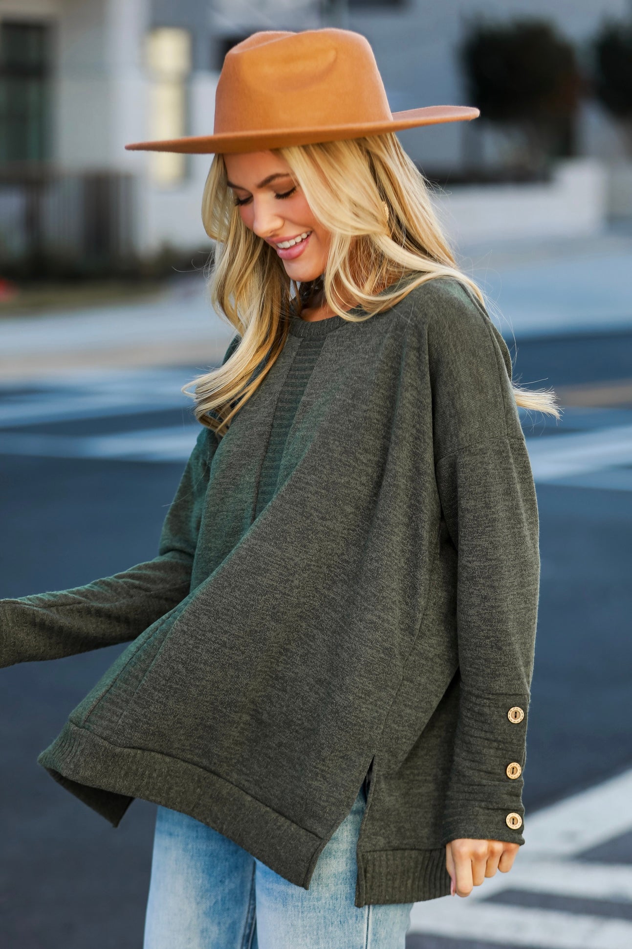 Olive Knit Top