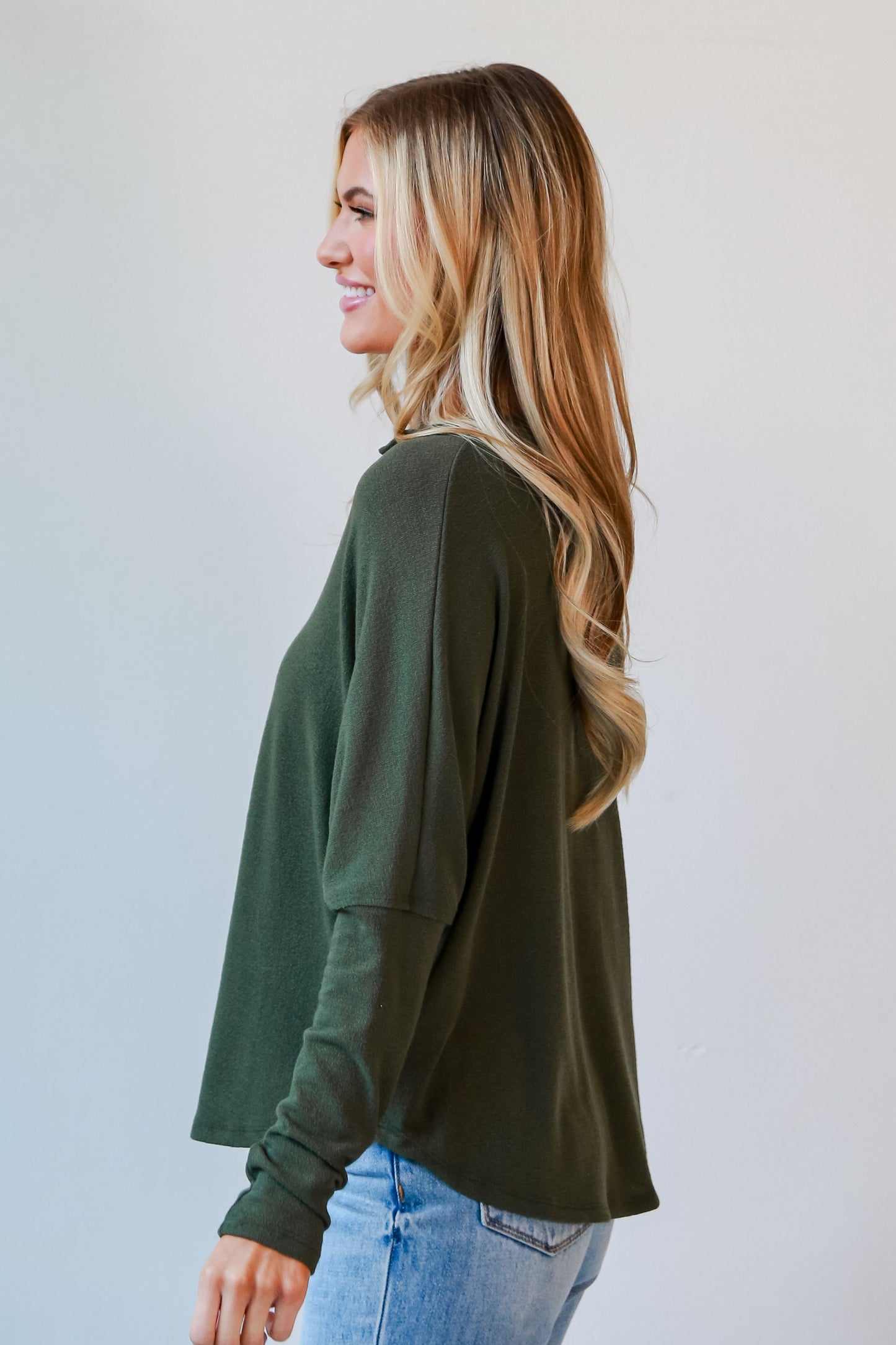 olive green Knit Top